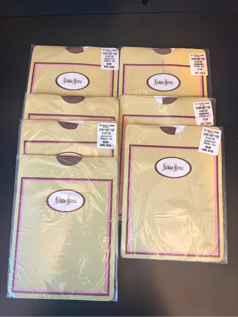 Vintage Neiman Marcus Knee High Stockings Lot of 7 NOS